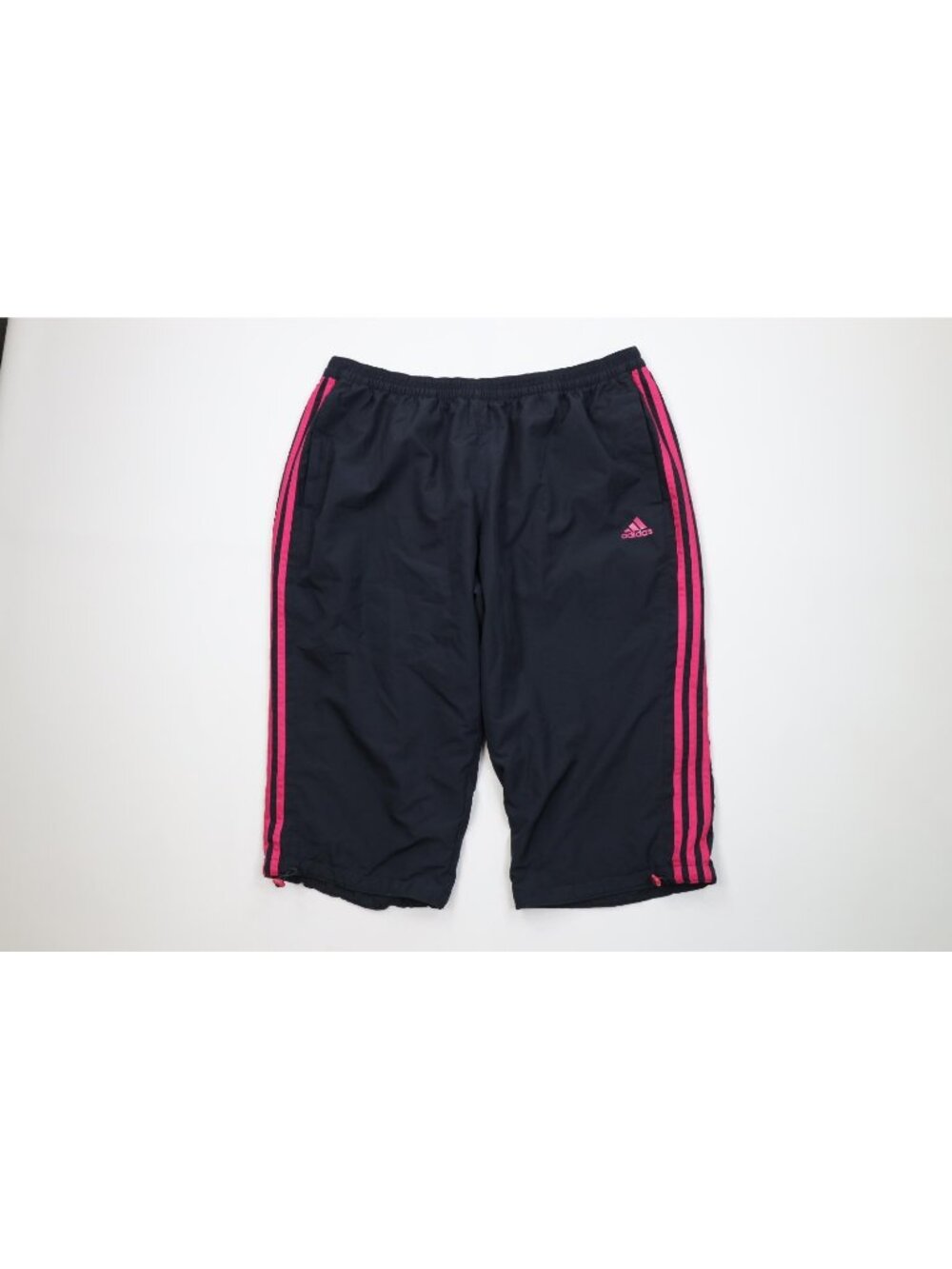 Vintage Y2K Adidas Womens 2X Striped Lined Babydoll Capris Windbreaker Pants